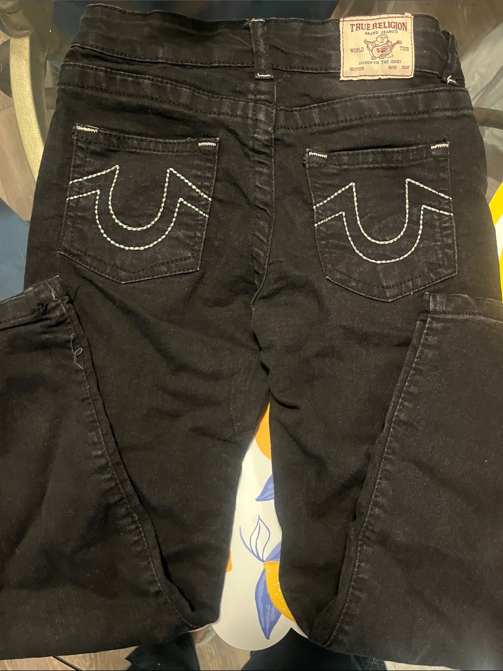 True Religion Kids Black Skinny Jeans with Signature Back Stitching